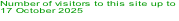 Number of visitors to this site up to  17 October 2025